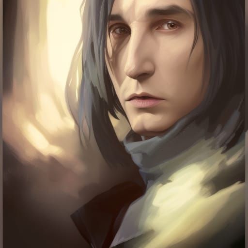 Detailed Portrait of Severus Snape in Artstation Style