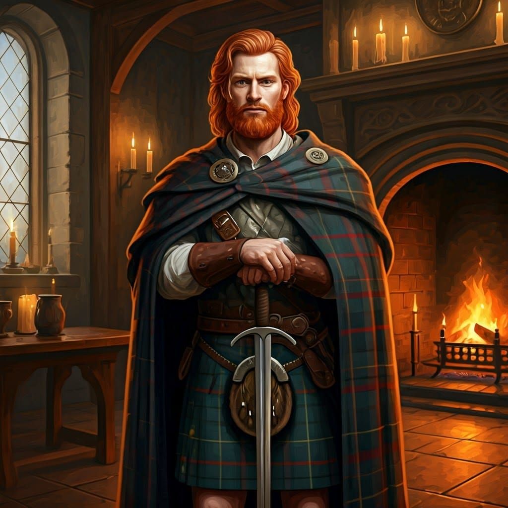 Young Highland Chieftain in Grand Great Hall