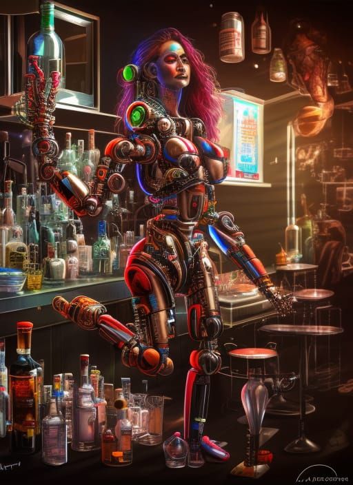 3D Cyborg Bartender