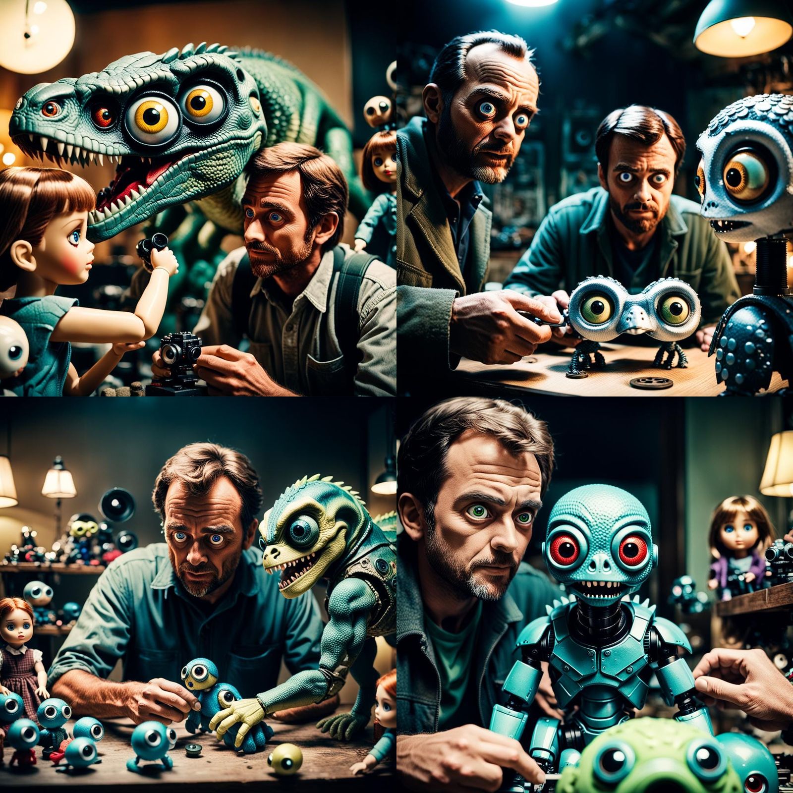Man Affixes Googly Eyes: Cinematic Film Still