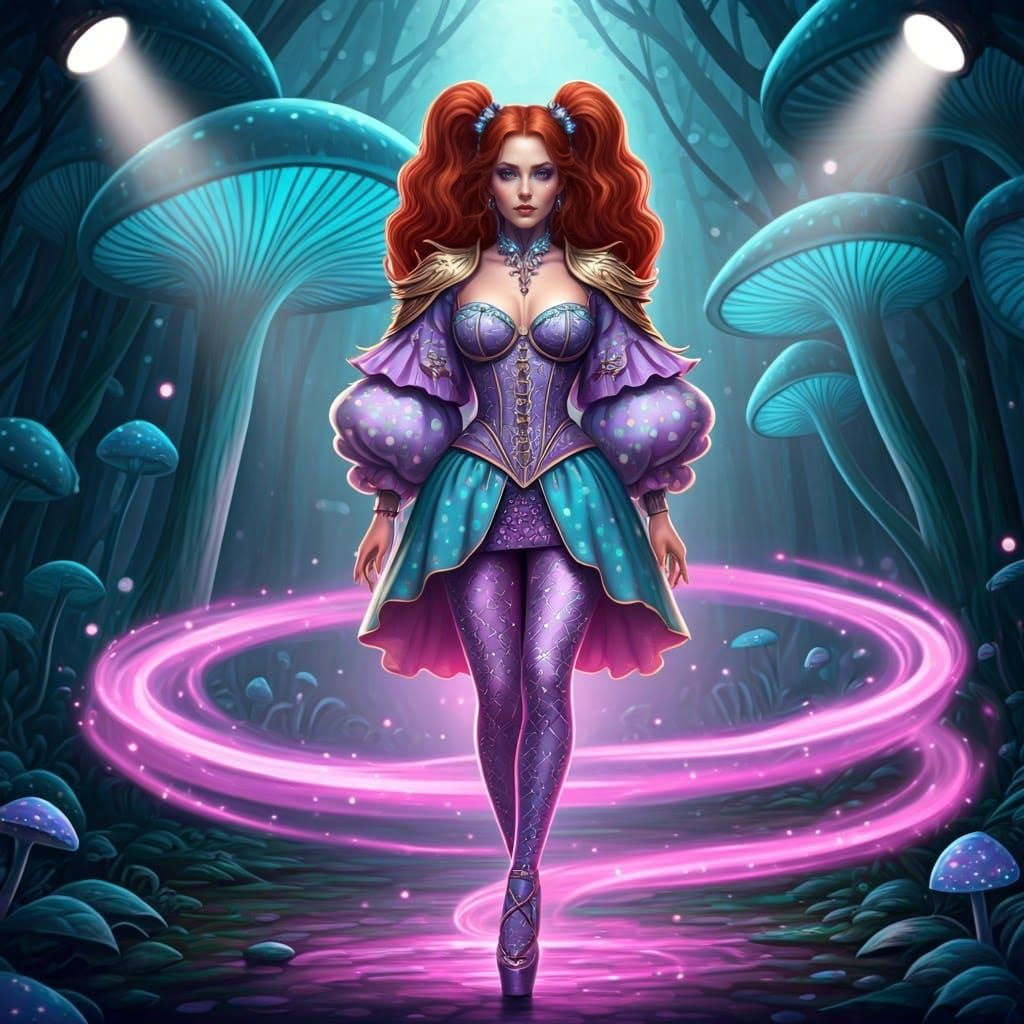 Mystical Sorceress in Enchanted Twilight Forest