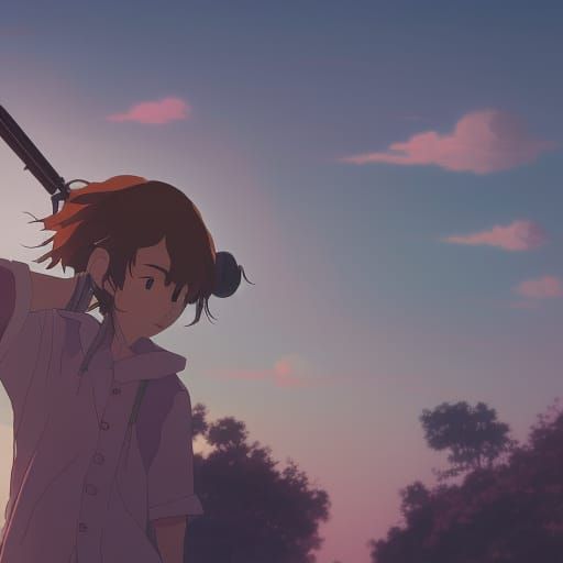 Studio Ghibli Gun Through Head Anime Visual