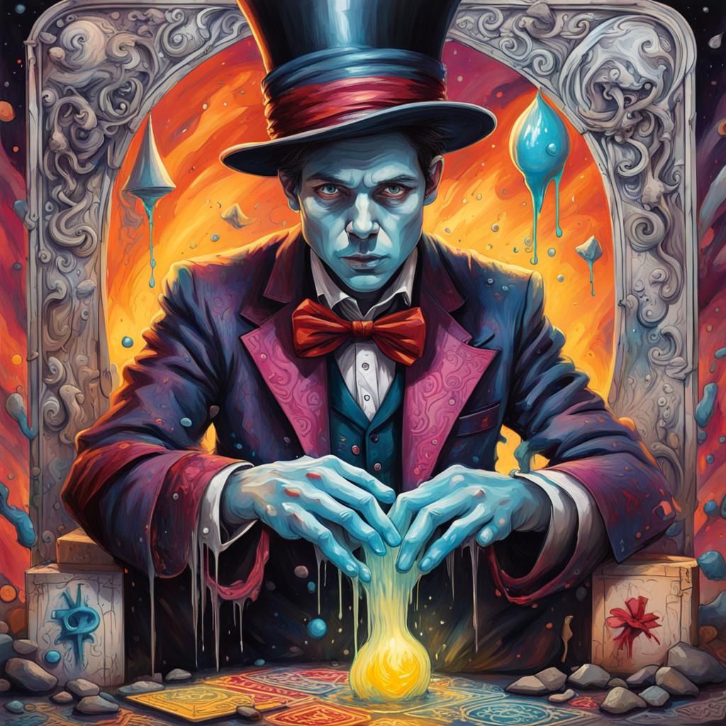 Magician Trapped: Graffiti Tarot Card Art