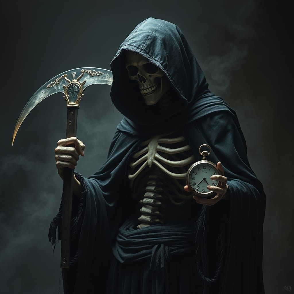 Ominous Grim Reaper with Ethereal Scythe