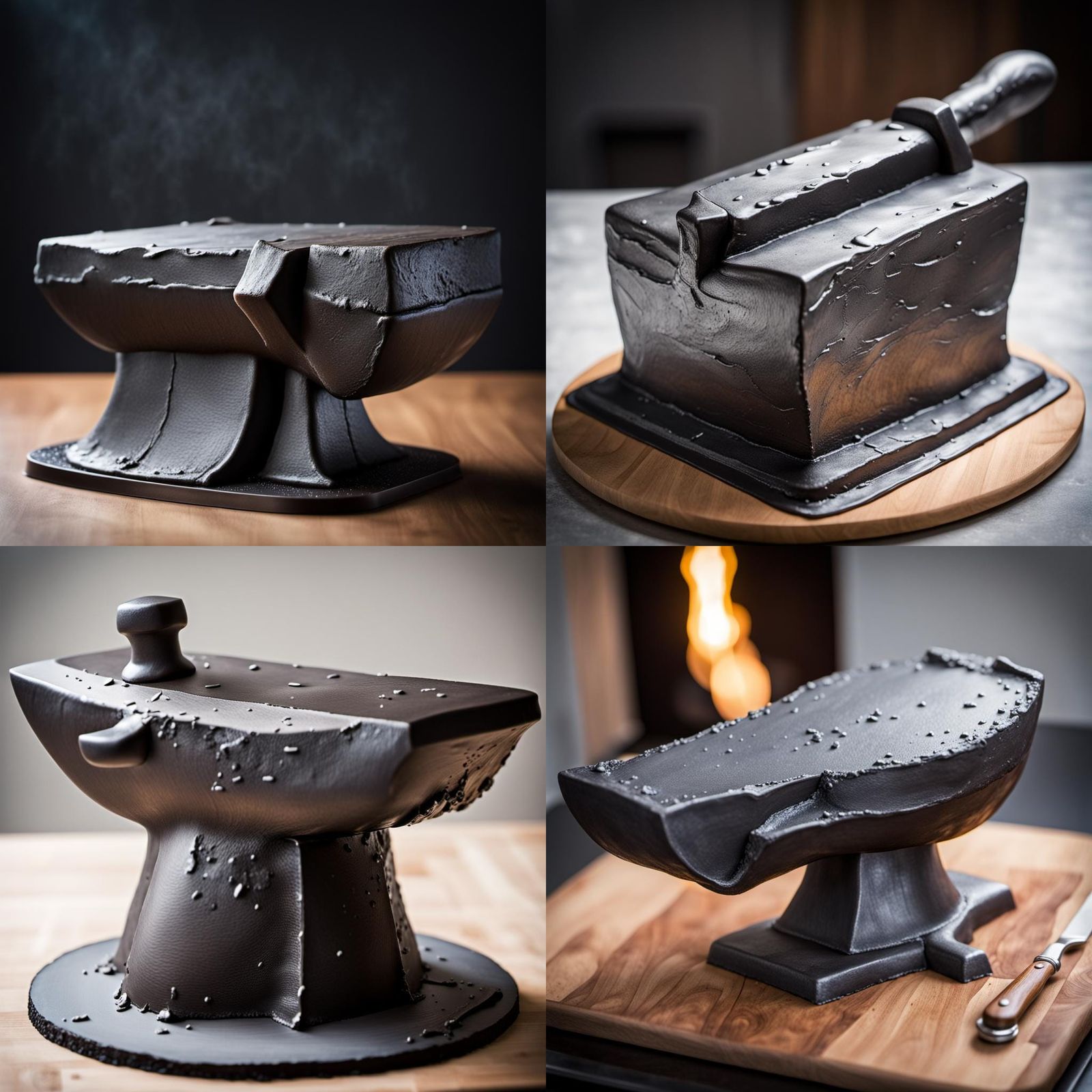 Hyperrealistic Anvil Cake: Professional Photography