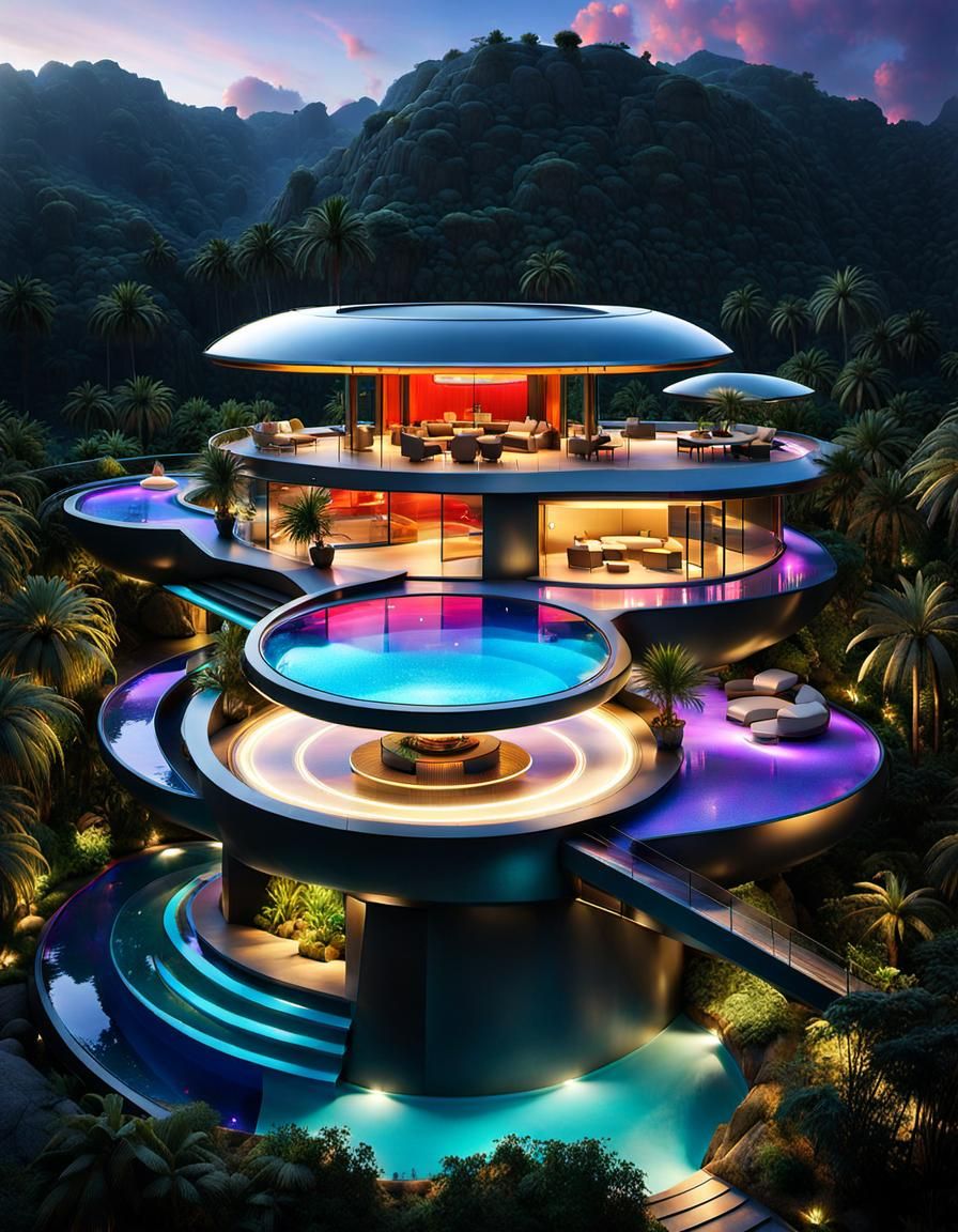 Futuristic House in the jungle