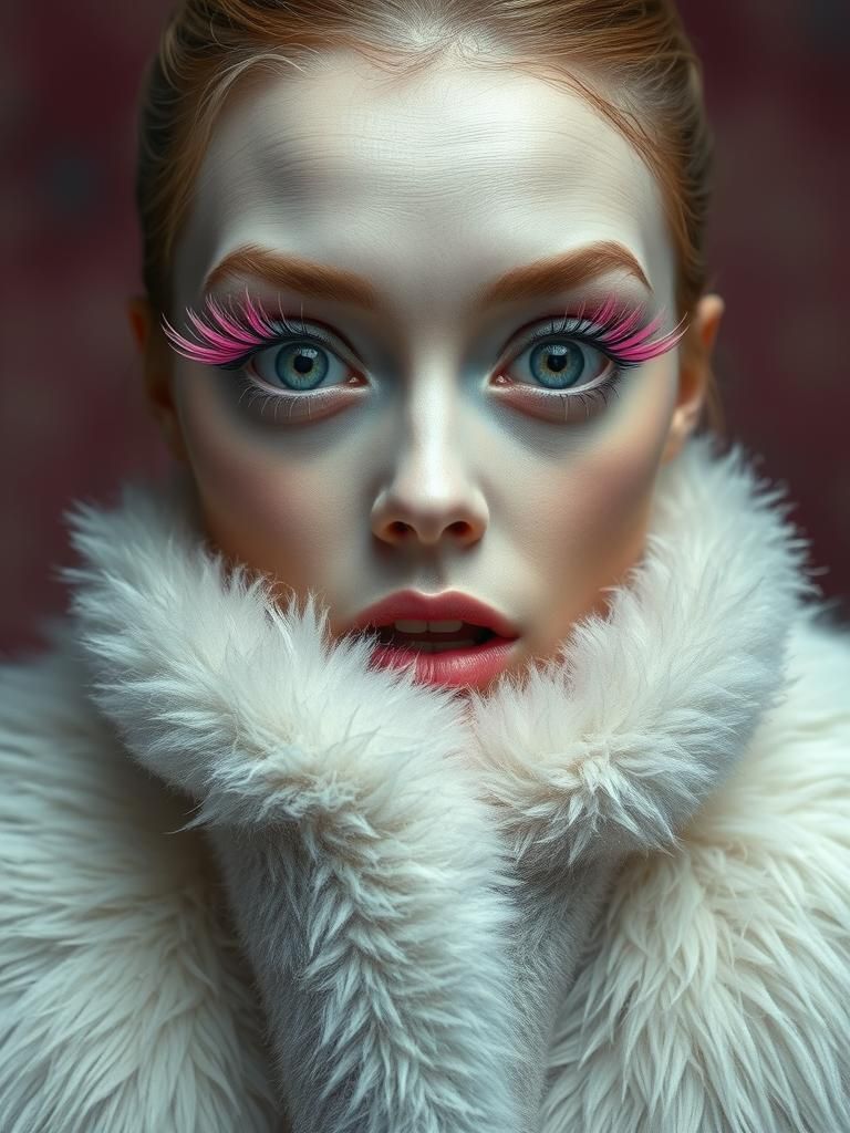 Surreal Portrait of a Woman in Avant-Garde Fashion