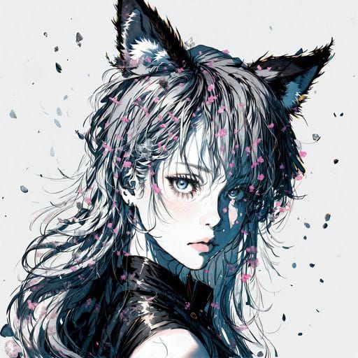 Abstract Cherry Luna Composition