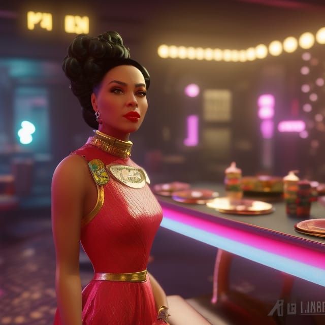 "Philomena, A Native-Born Martian" Fantasy/Scifi/Retro-Futuristic/Illustration Art