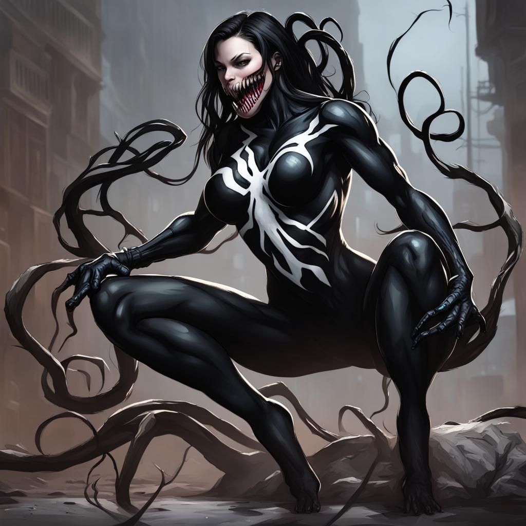 Stylized Venom Female Character Portrait