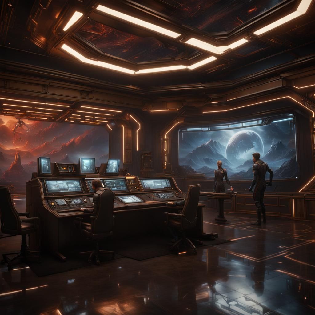 Sci-Fi Observation Room in Cinematic Style