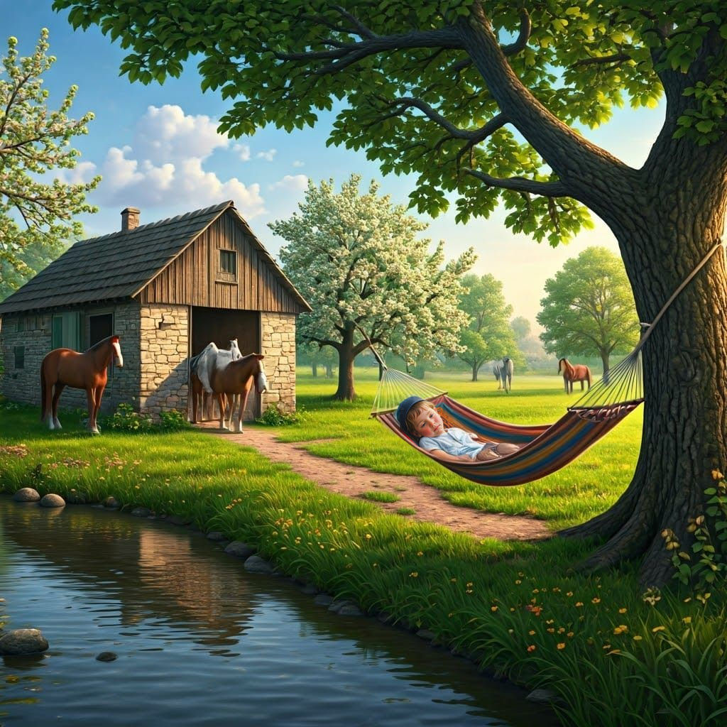 Idyllic Family Scene in Photorealistic Style