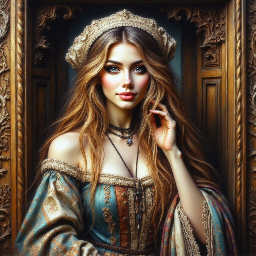 Horror Nurse Portrait in Renaissance Surrealist Style