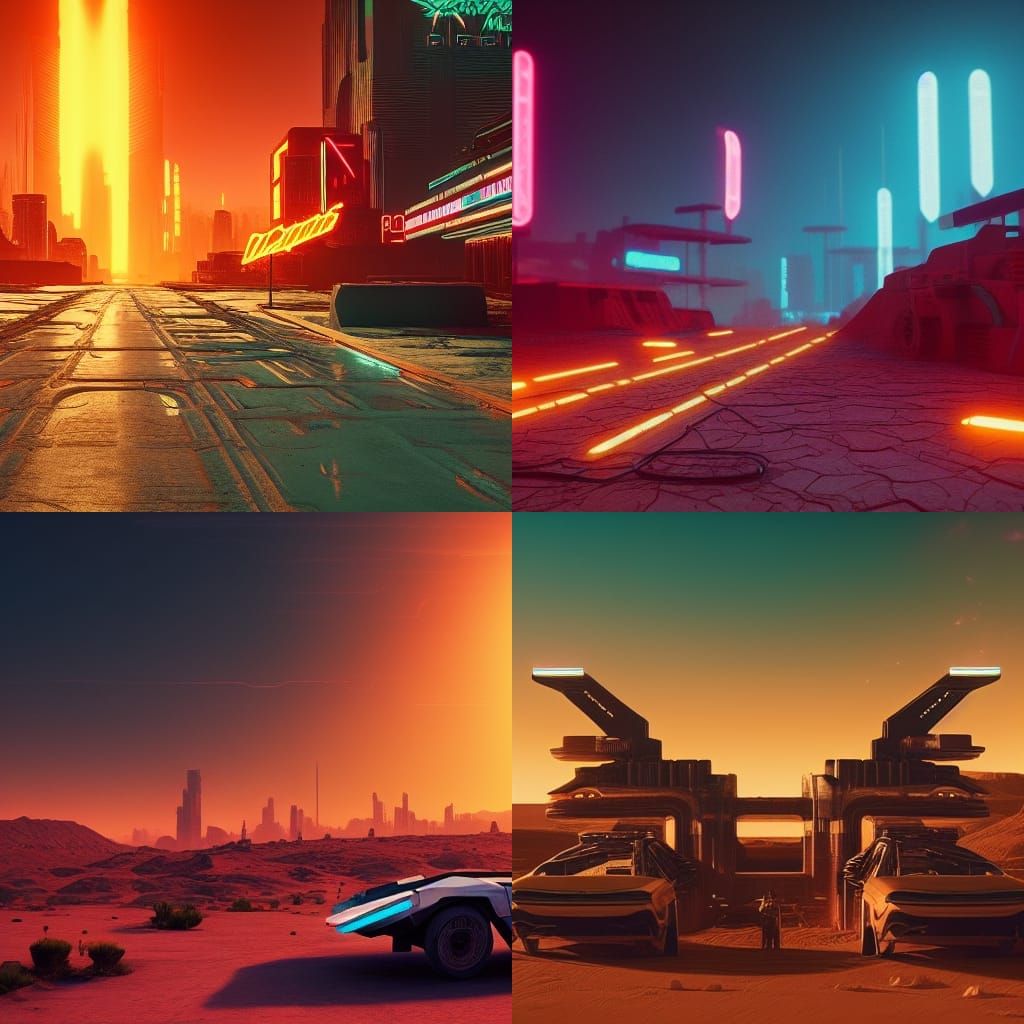 Cyberpunk 2099: Post-Apocalyptic Desert Landscape