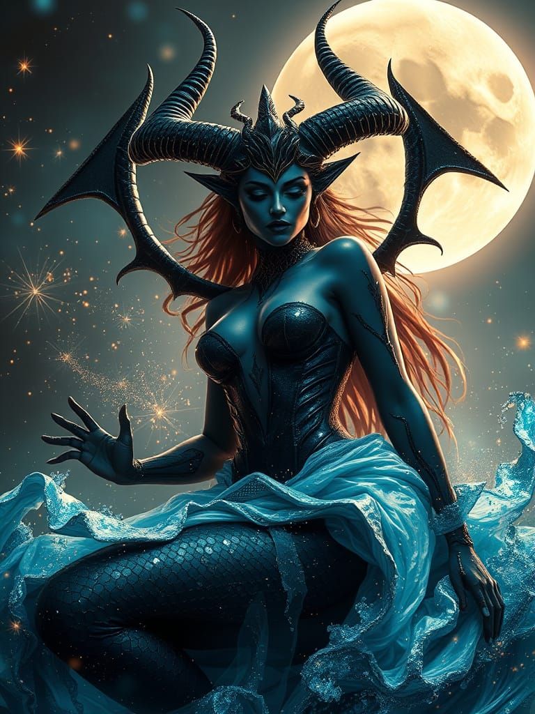 Shehiriron as Dark Water Spirit in Demonic Style