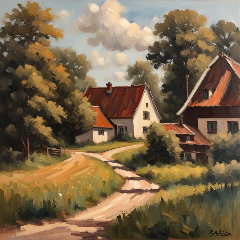 Österlen, Sweden: Barbizon Style Oil Painting