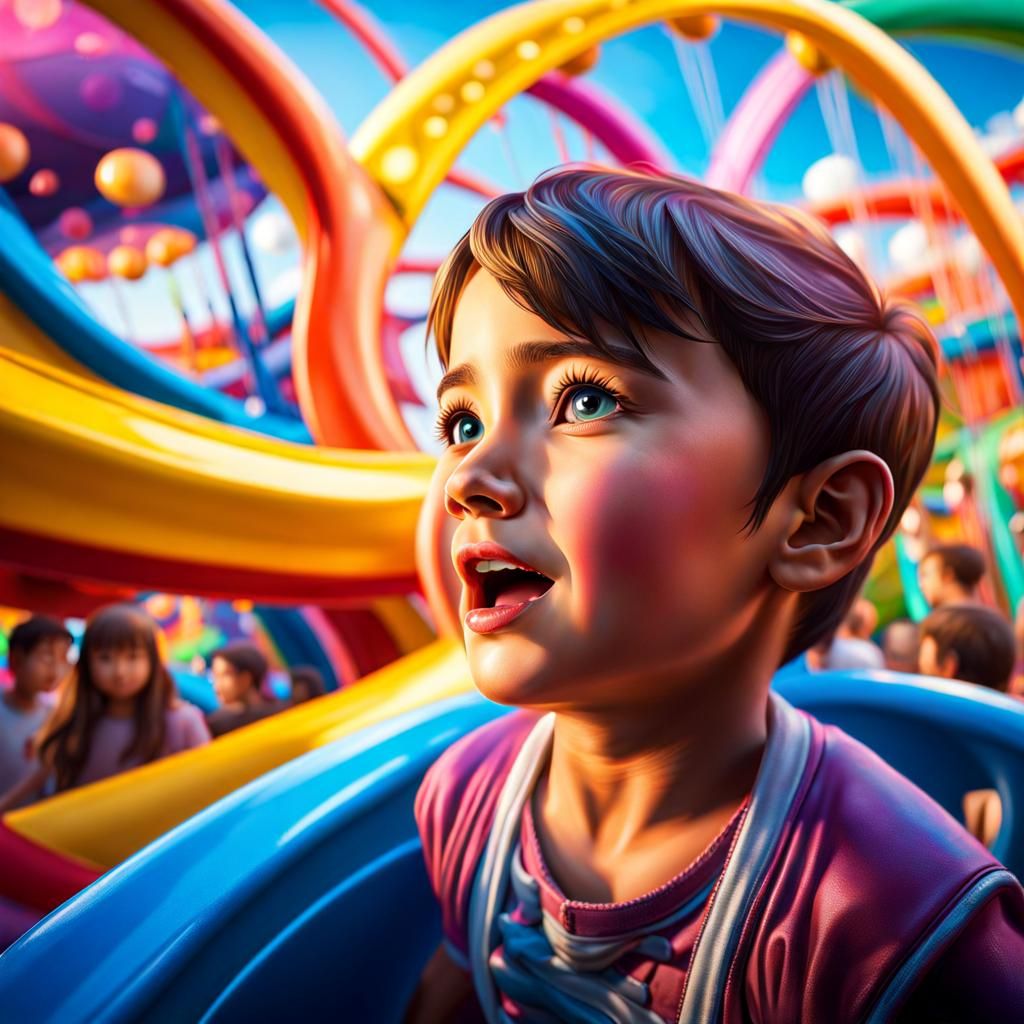 Boy sees theme park rides for first time