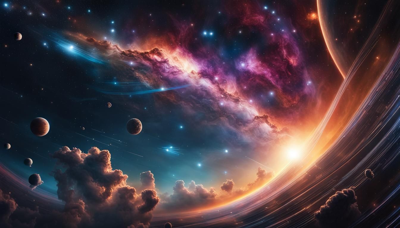 Celestial Night Sky in Vibrant Colors