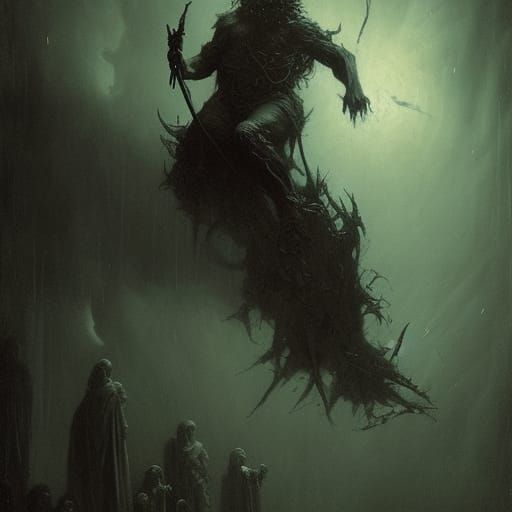 Dark Beast in Gothic Horror Style