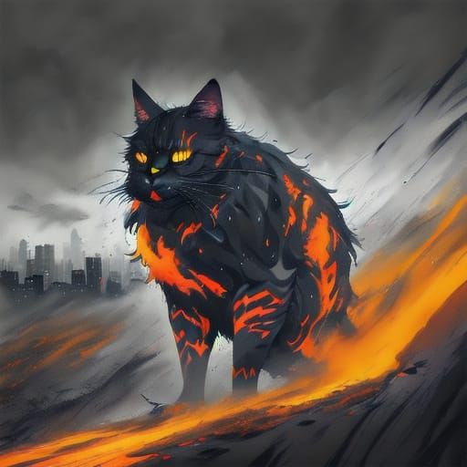 Cyberpunk Car Charging into a War-Torn Cityscape