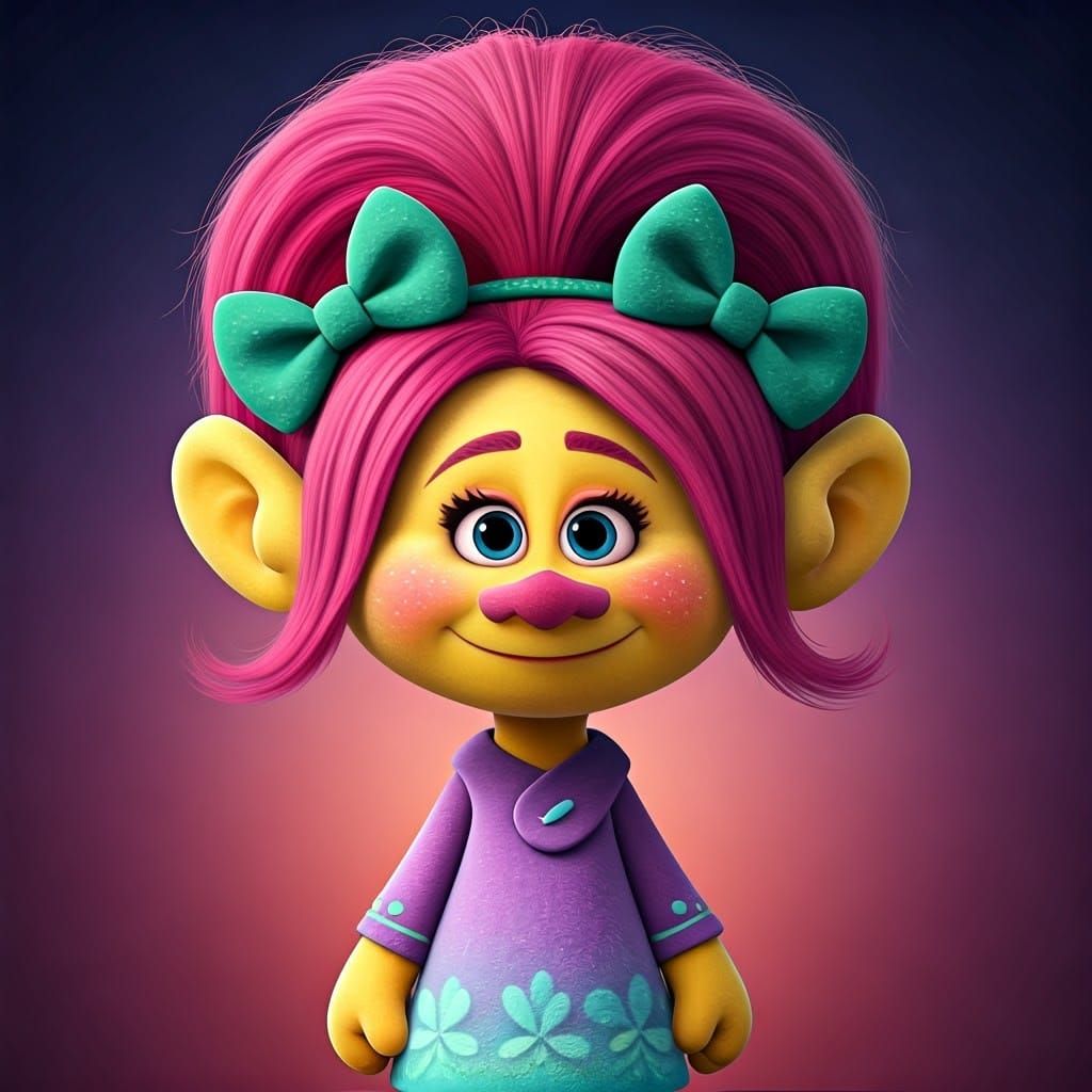 Surreal Troll Princess in Vibrant 3D Digital Art