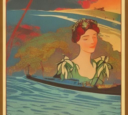 Vintage Travel Poster: Mombasa Boat Trip Romance