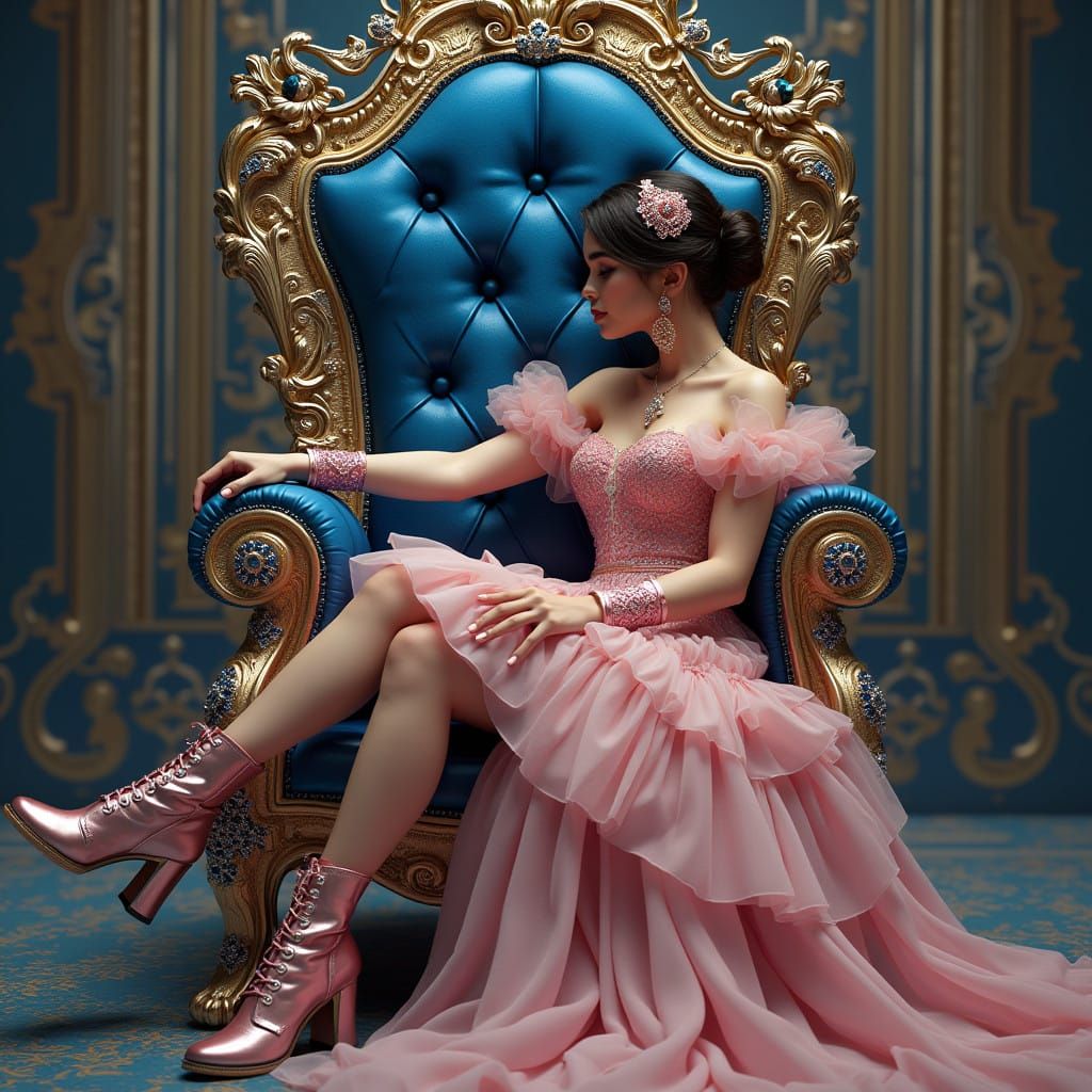 Selena Gomez Reigns Supreme on Throne of Lapis in Art Nouvea...