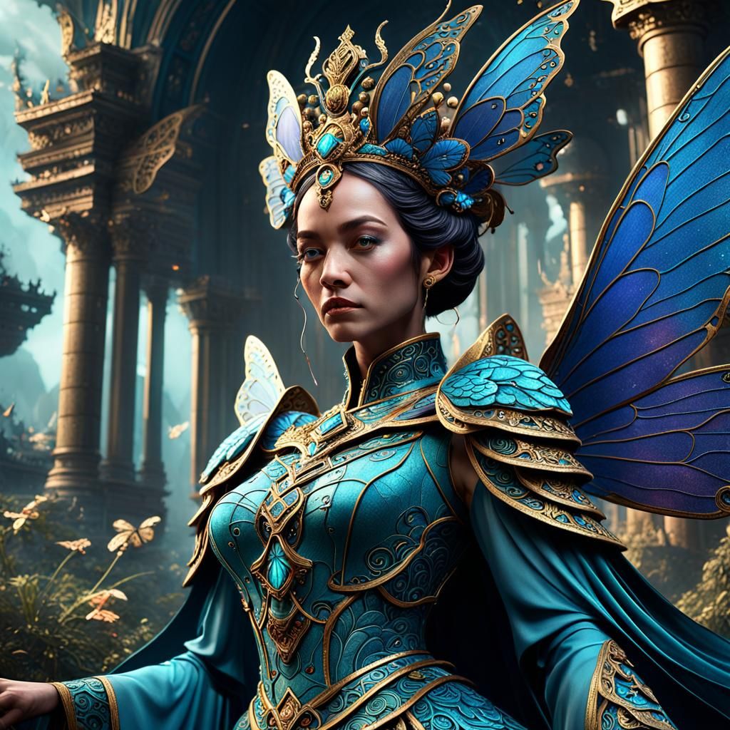 Butterfly Empress in Detailed Matte Painting