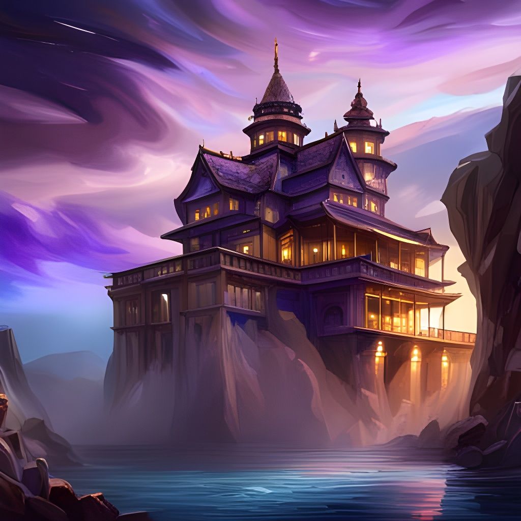 Amethyst Crystal Palace: Hyperdetailed Digital Render