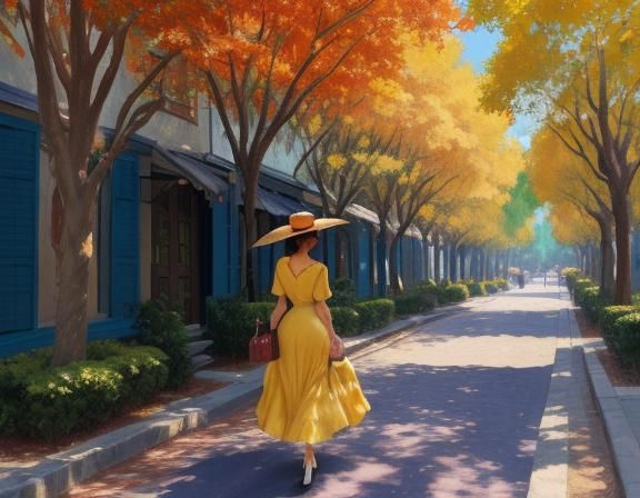 Woman in Yellow Dress: A Fauvist Oil Painting