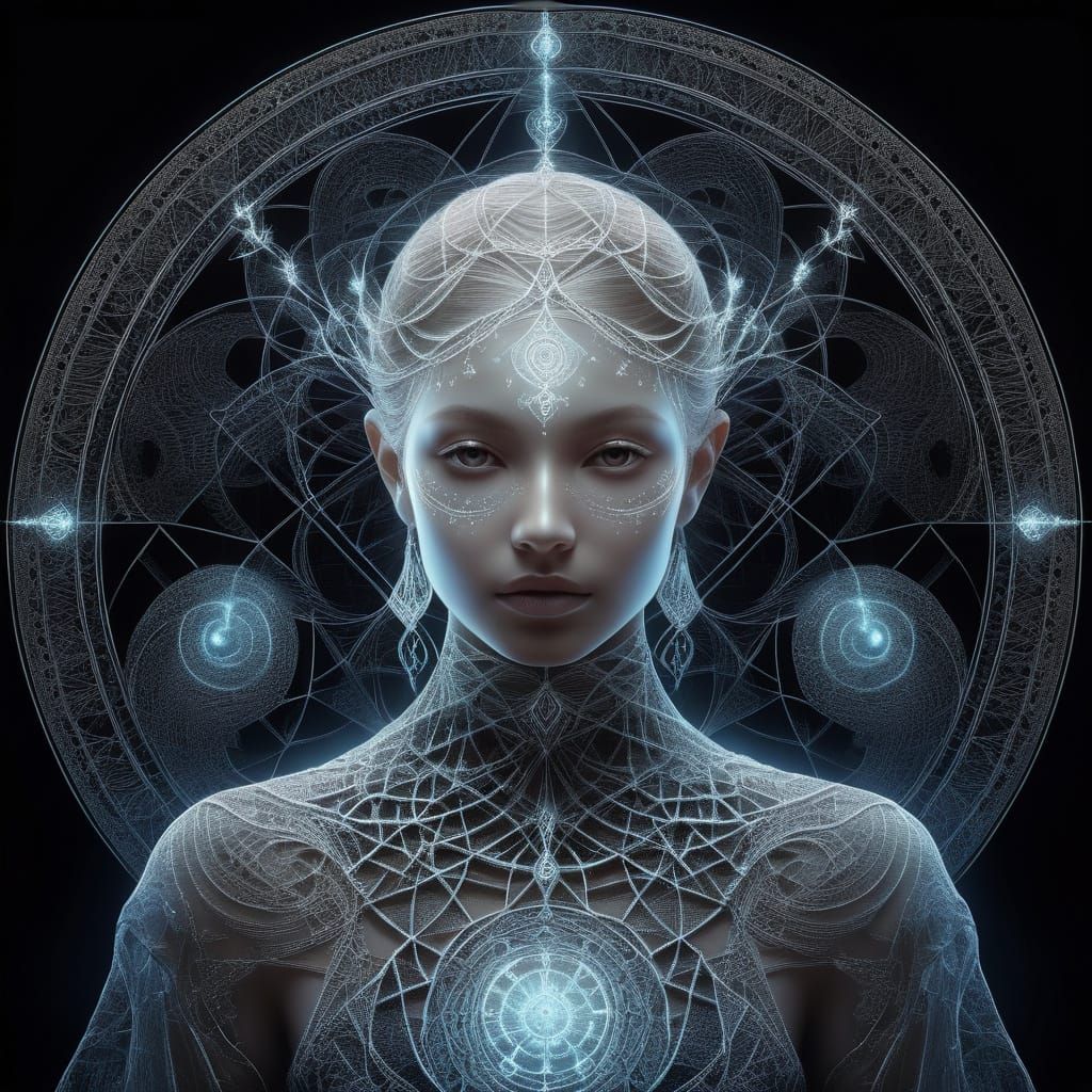 Ethereal Realism Spider with Geometric Ornament in Twilight ...