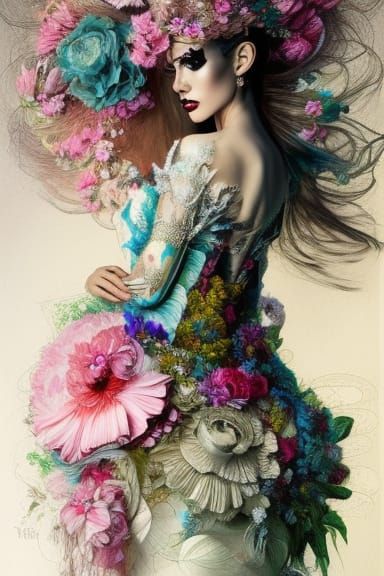 Snapdragon Bride in Avant-Garde Rococo Dress