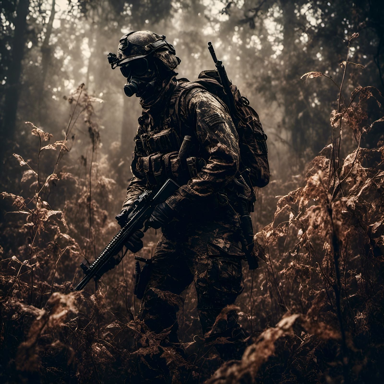 Hyperrealistic Soldier Portrait in Vintage Style