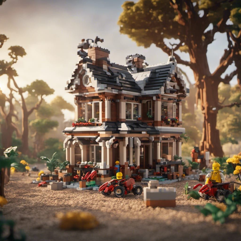 Lego Ant Building Lego House in 3D