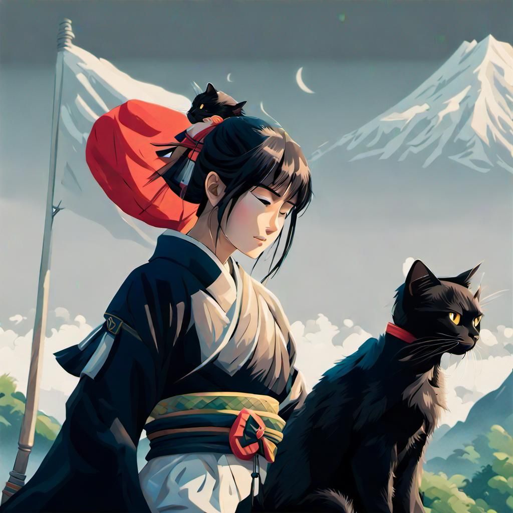 Mount Fuji Shogun Flag, Anime Art Style