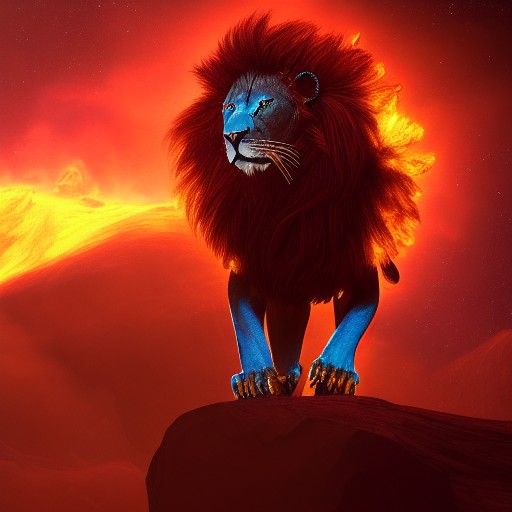Fiery Lion Roams the Cosmos