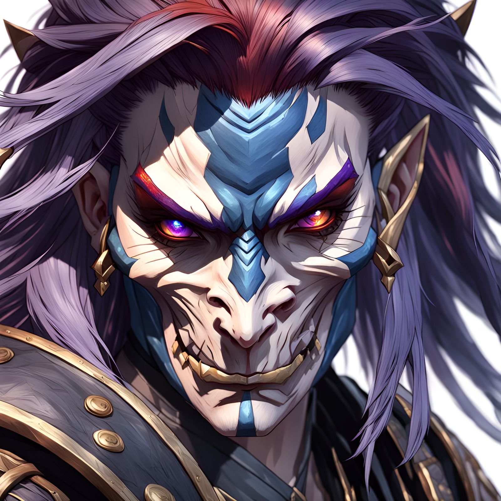 Confident Hobgoblin Samurai in Detailed Digital Portrait