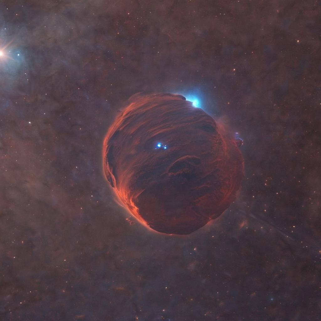 Planet Implosion in Space: Cinematic Film Still