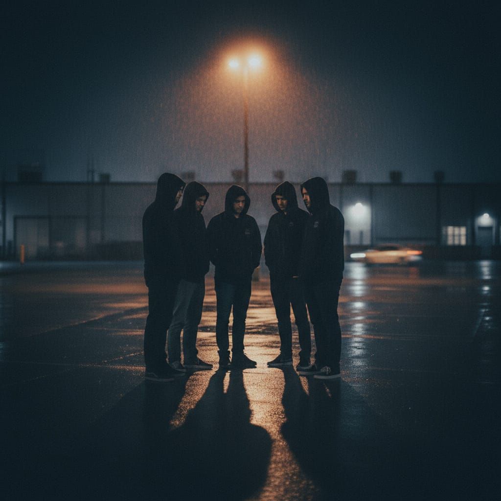 Friends in Hoodies: Cinematic Parking Lot Scene