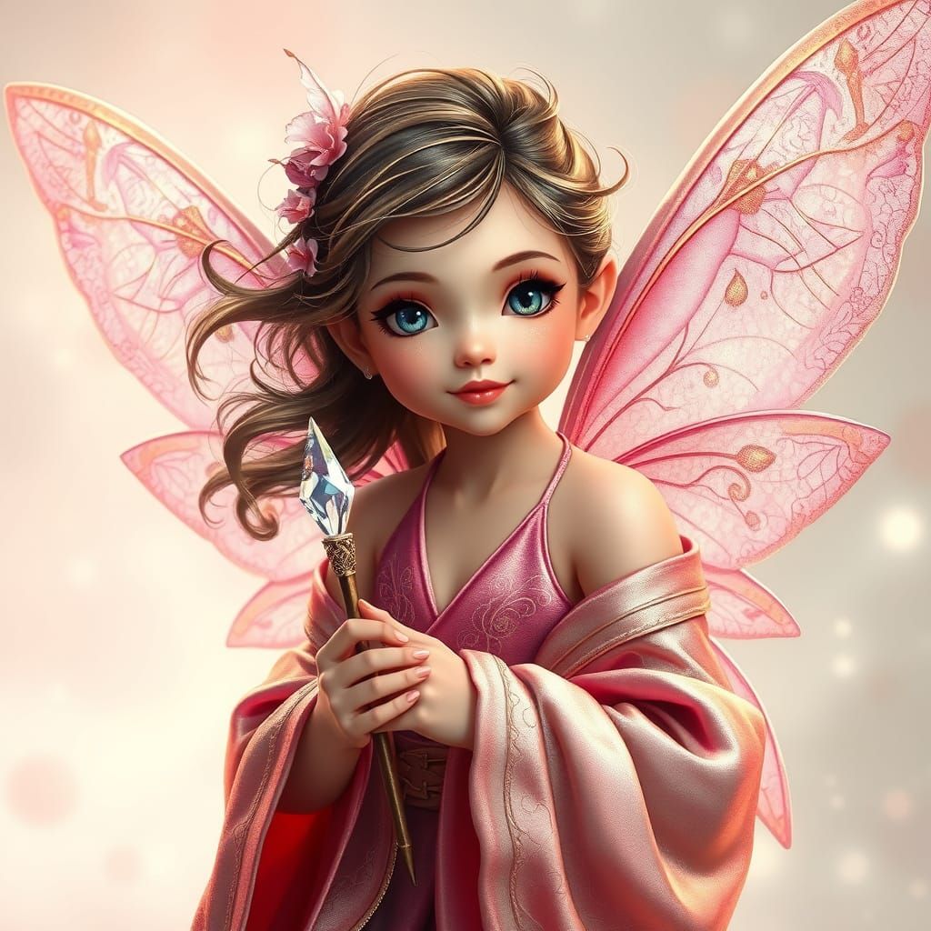 Enigmatic Fairy in Ethereal Silk Robes
