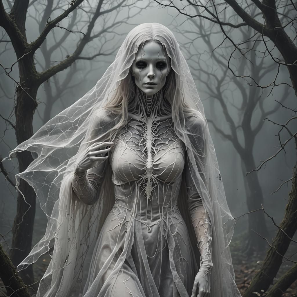 Ethereal Ghost Wraith with Spiderwebs