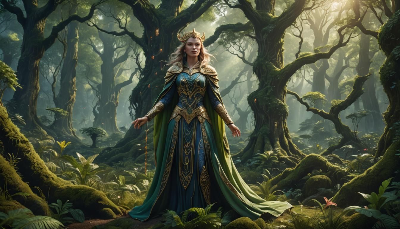 Ethereal Libra Mediator in Forest Clearing