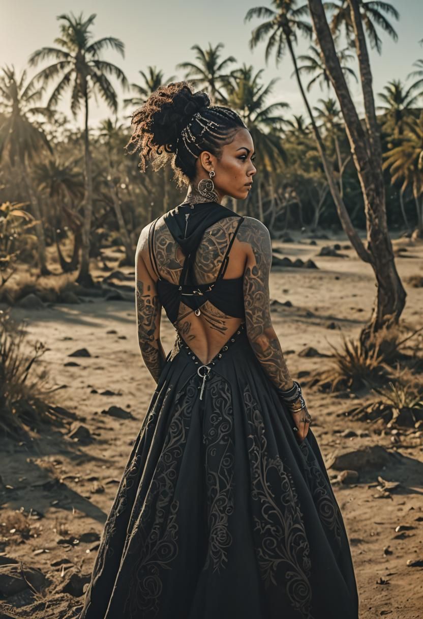 Cinematic Portrait of a Young Tattooed Witch