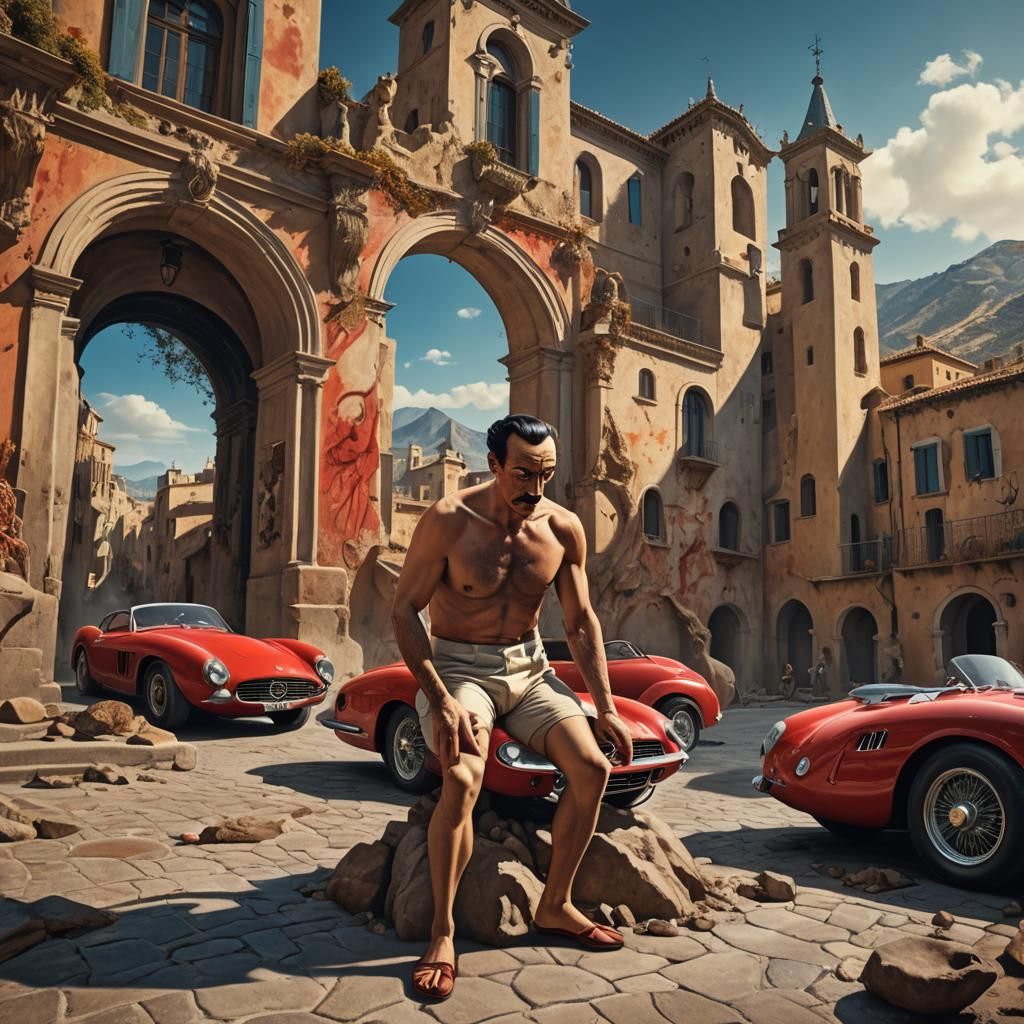 Salvador Dali Paints 1953 Ferrari in Underwear