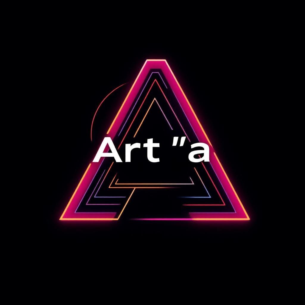 Minimalist Art Gallery Logo in Synthwave Style