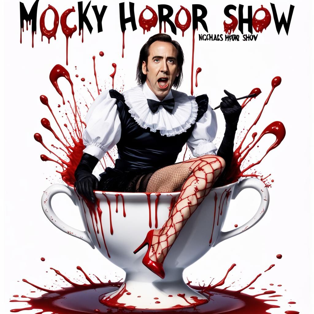 Nicholas Cage as French Maid in Horror Movie Poster