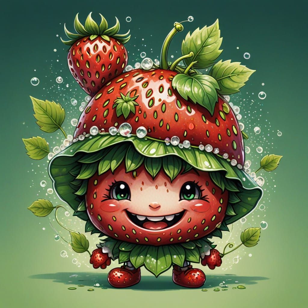 🥇quirky smiling strawberry