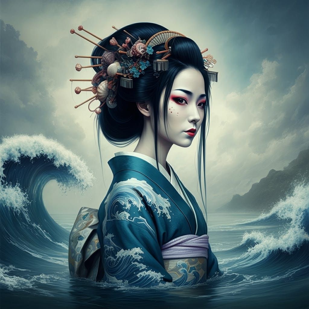 Tamayorihime Goddess Emerges from the Waves in Splendid Edo ...