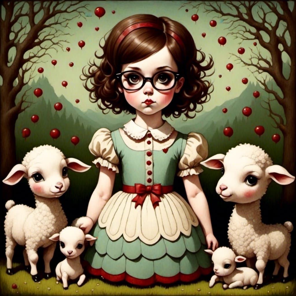 Mary's Lamb in Mark Ryden's Pop Surrealism Style