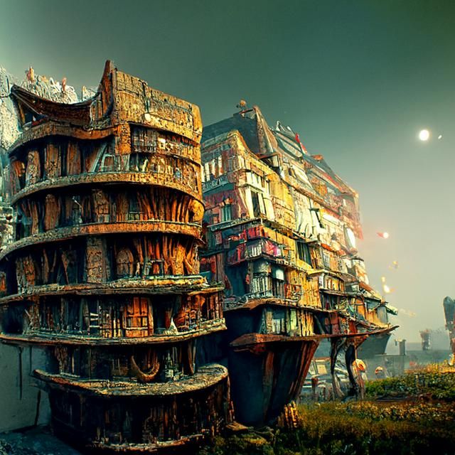 Crowded Apartments as Hyperdetailed Digital Matte Painting